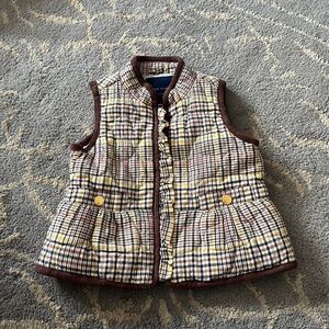 Janie and Jack brown and blue plaid baby vest
